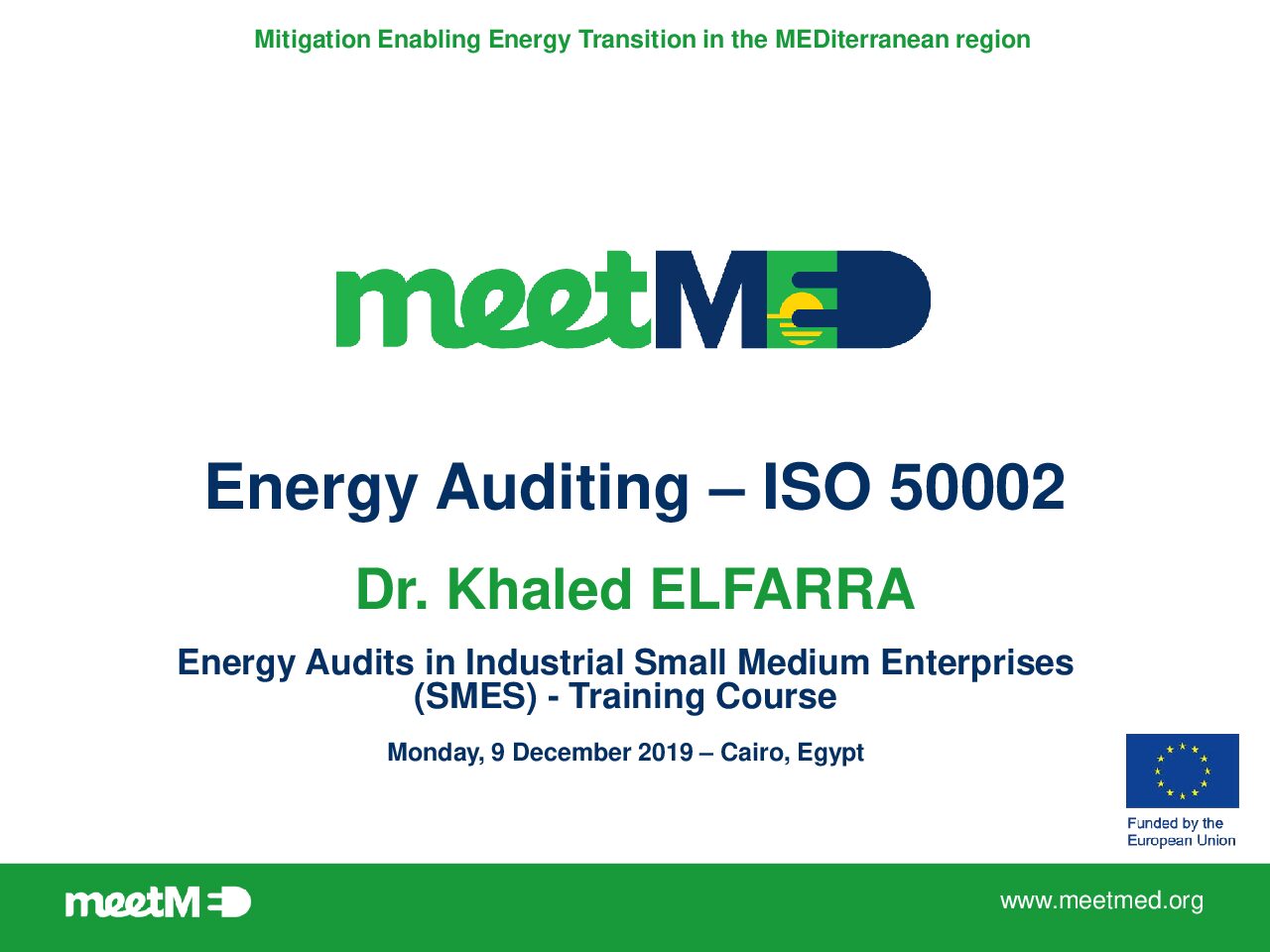 Energy Auditing – ISO 50002