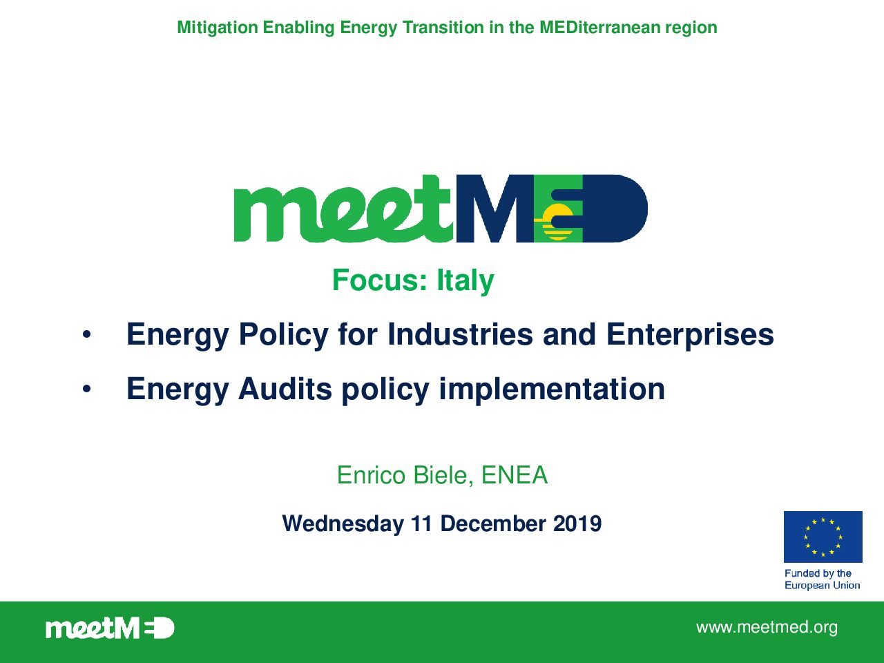 Energy Audits policy implementation in Italy