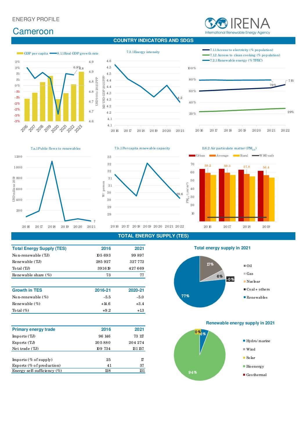 Energy pofile: Cameroon