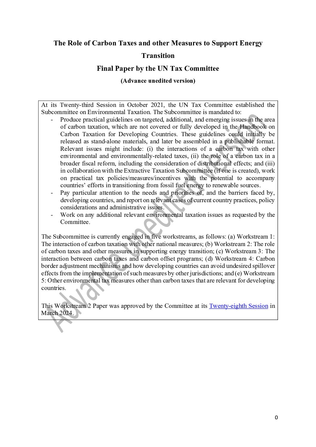 The Role of Carbon Taxes and other Measures to Support Energy Transition