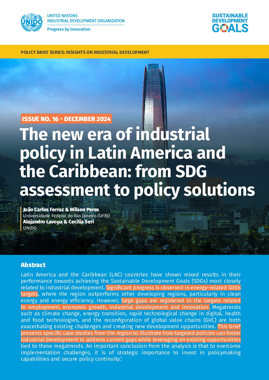 The new era of industrial policy in Latin America and the Caribbean: from SDG assessment to policy solutions