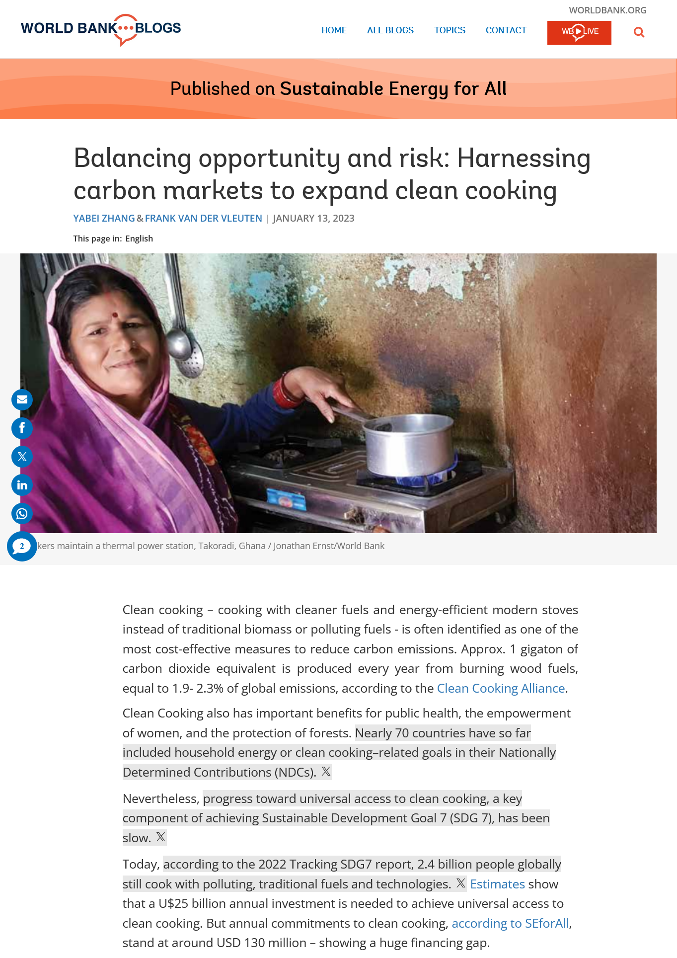 Balancing opportunity and risk: Harnessing carbon markets to expand clean cooking