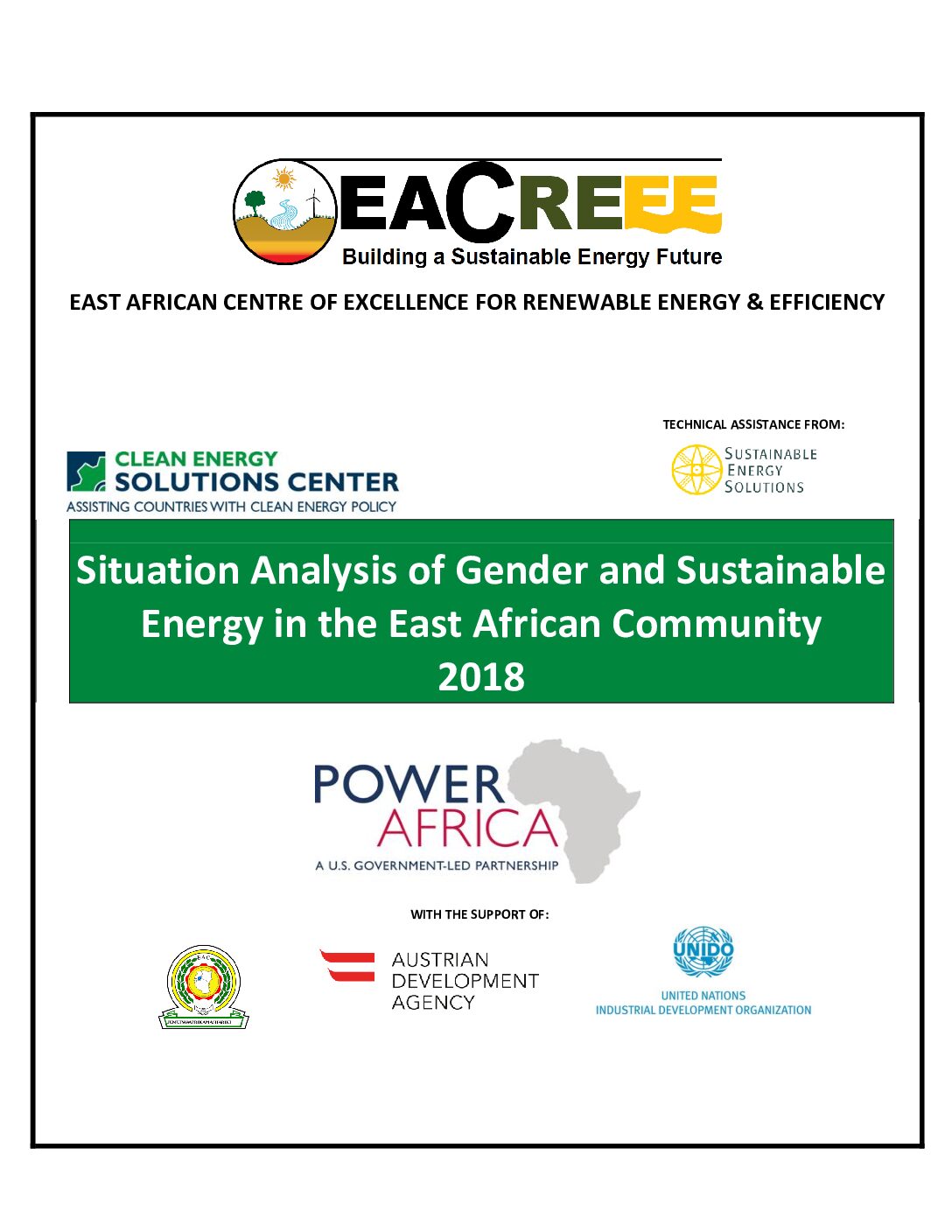 Situation Analysis of Gender and Sustainable Energy in the East African Community