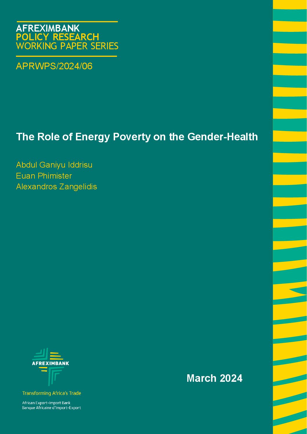 AFREXIMBANK Policy Research Working Paper Series: The Role of Energy Poverty on the Gender-Health