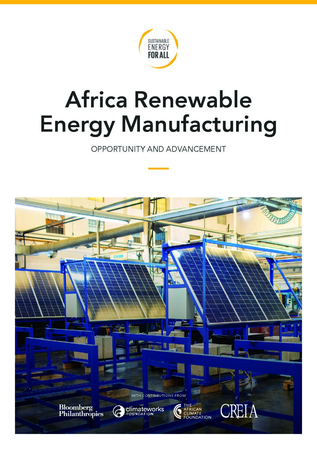 Africa Renewable Energy Manufacturing: Opportunity and Advancement