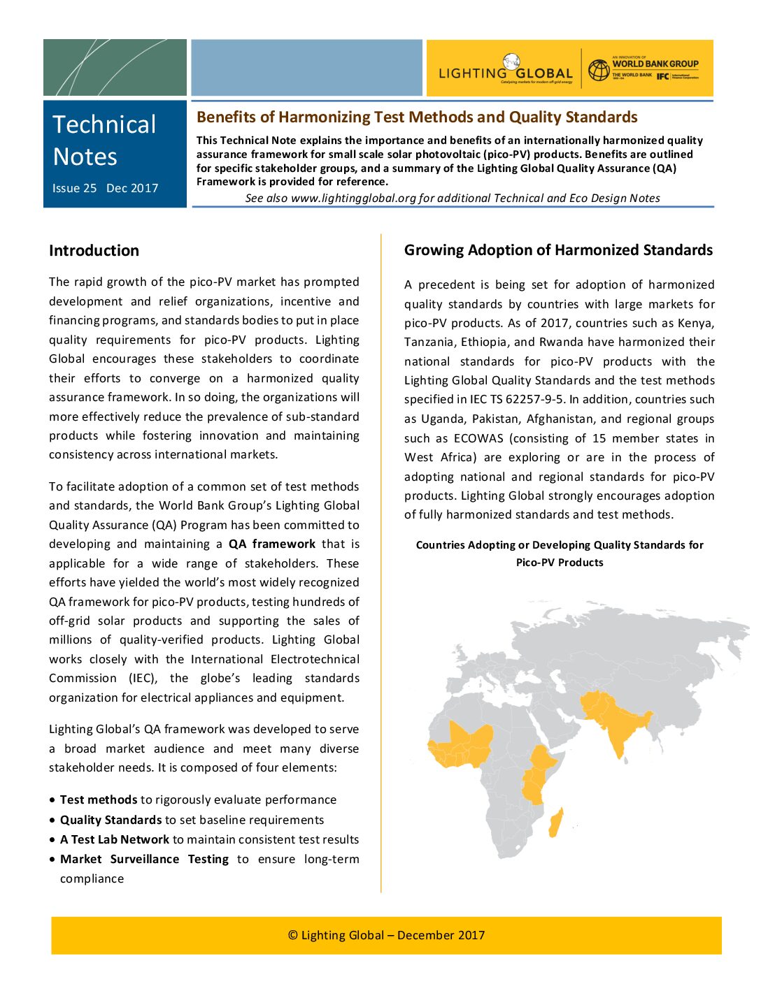 Benefits of Harmonizing Test Methods and Quality Standards