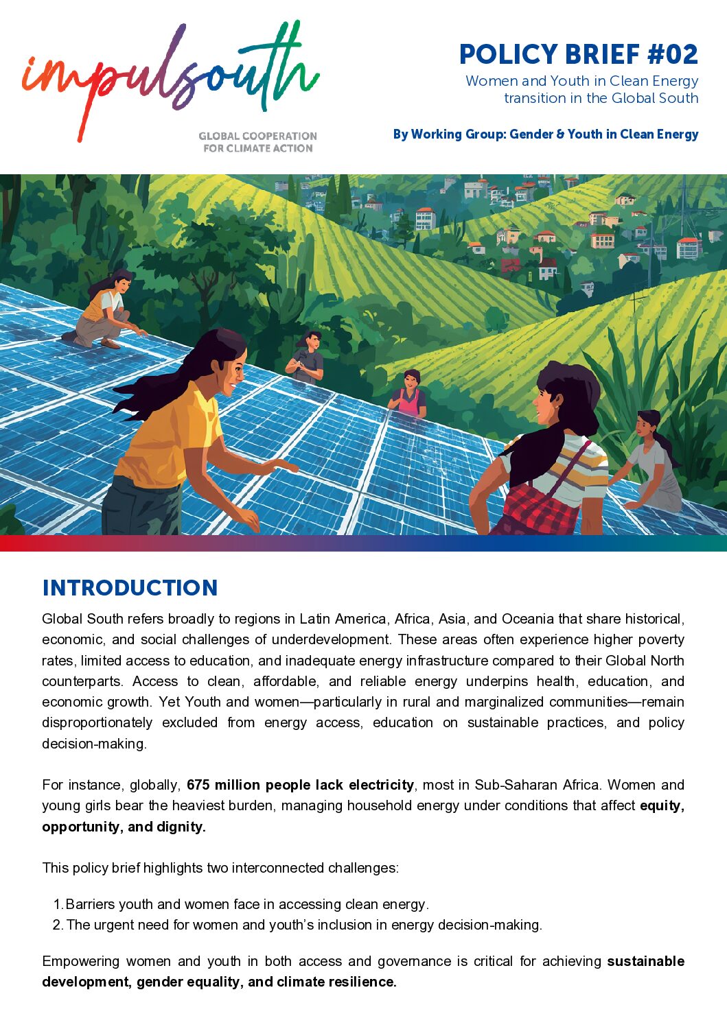 POLICY BRIEF #02 Women and Youth in Clean Energy transition in the Global South