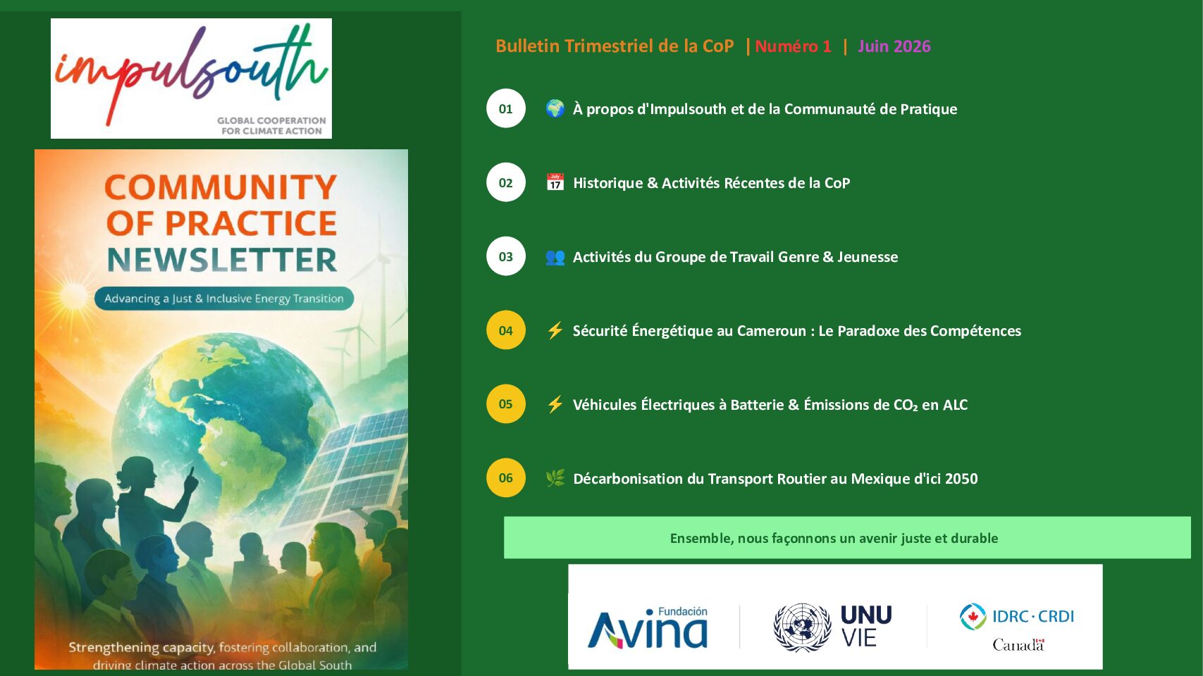 Bulletin trimestriel de la Communauté de Pratique (CoP) d’Impulsouth – Numéro 1 – Juin 2026